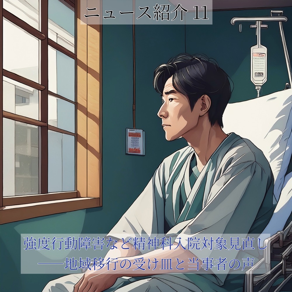 アイキャッチ画像 強度行動障害など精神科入院対象見直し――地域移行の受け皿と当事者の声【ニュース紹介11】