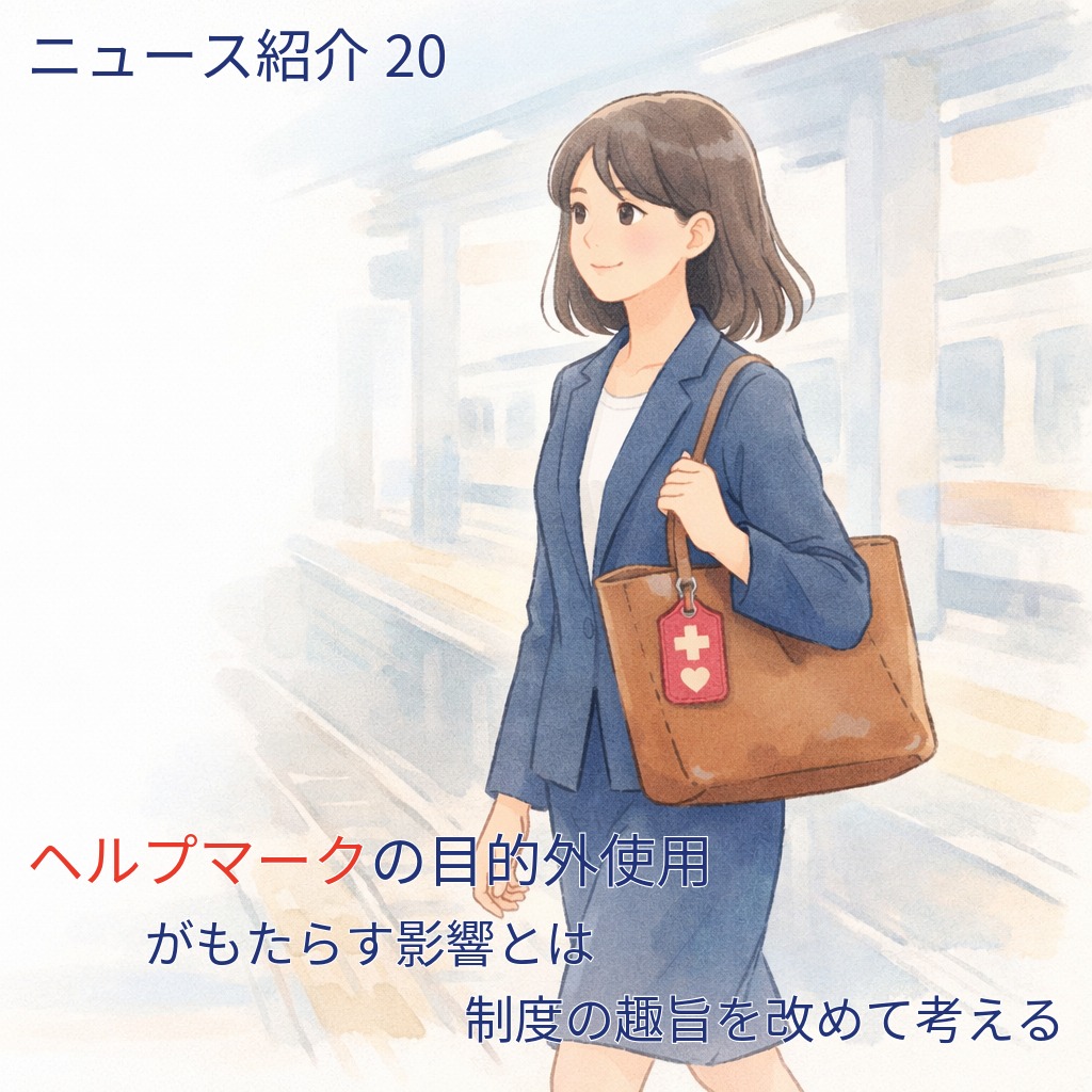 アイキャッチ画像　ヘルプマークの目的外使用がもたらす影響とは──制度の趣旨を改めて考える【ニュース紹介20】