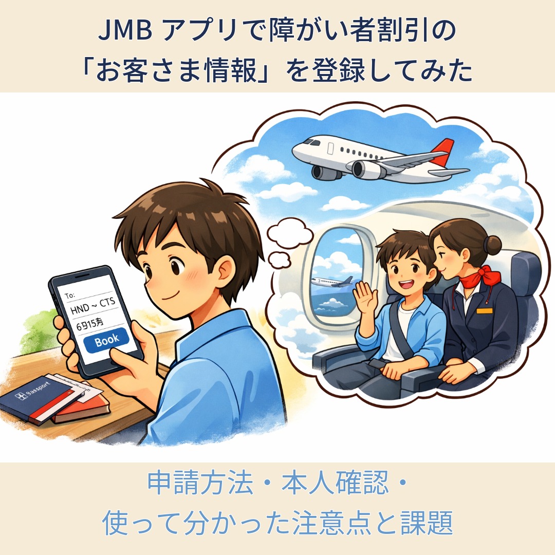アイキャッチ画像 福祉ウォッチャーT JMBアプリで障がい者割引の「お客さま情報」を登録してみた｜申請手順・本人確認・使って分かった注意点と課題